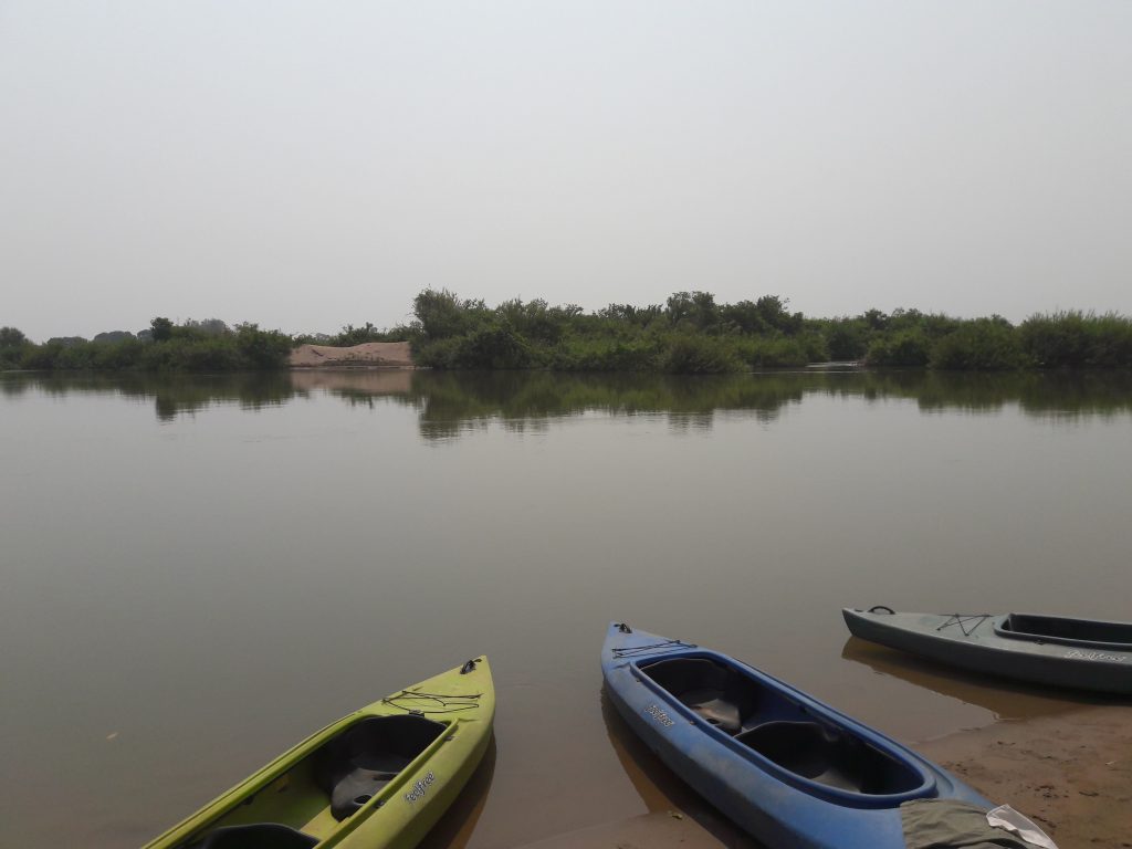Kayaks on the Mekong