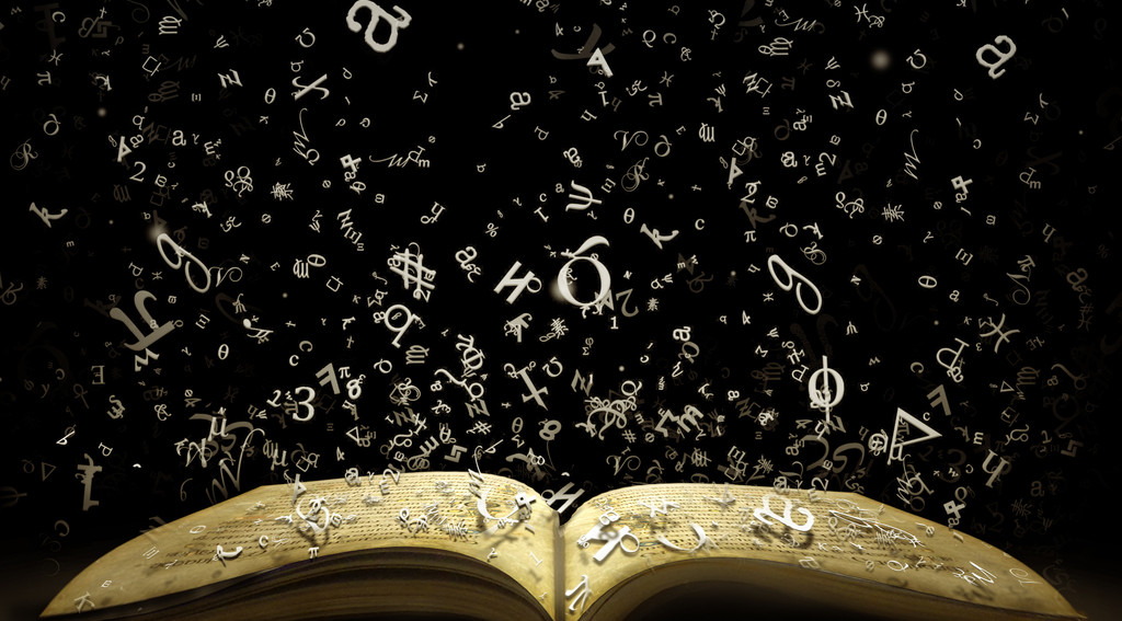 Book Background 2 Open book with letters flying out